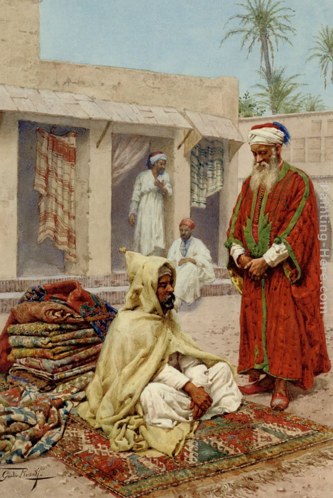 The Rug Merchant painting - Giulio Rosati The Rug Merchant art painting